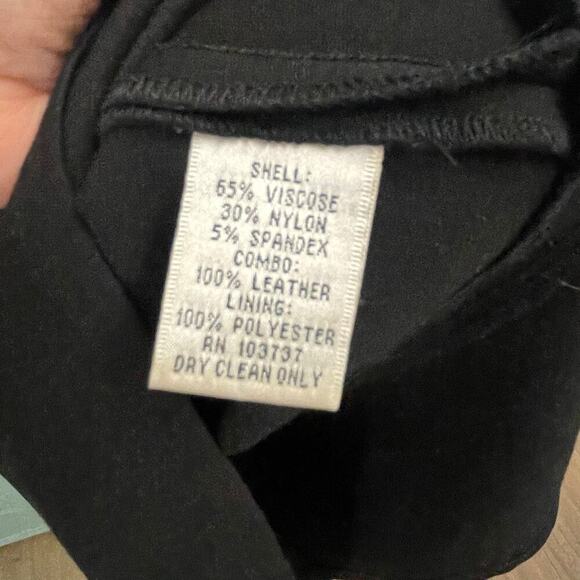 Ali Ro Bodycon Dress Size 10 Black Dress Purple Leather Accent - Picture 3 of 5